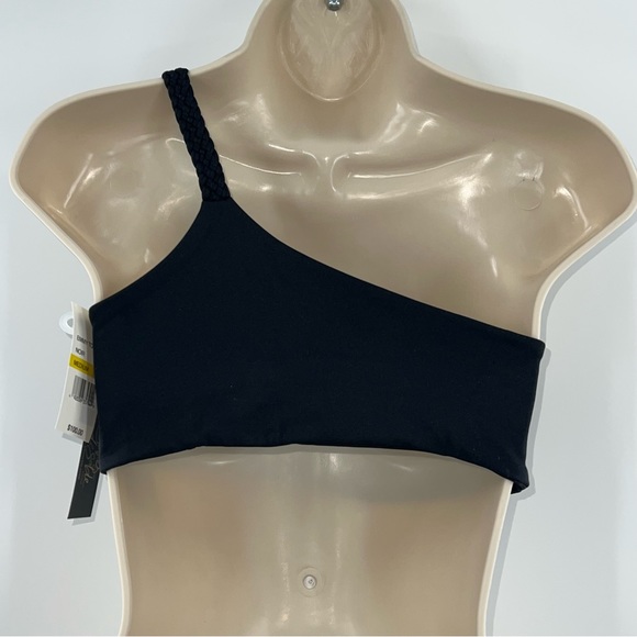 Joues de Sable Swim NWT Emmy One Shoulder Bikini Top in Noir/Black size Medium - Picture 5 of 8
